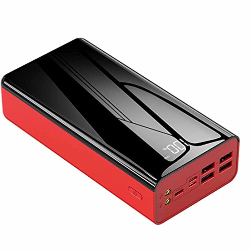 Power Bank 50000 mAh, tragbares Ladegerät mit enormer Kapazität, externer Akku mit USB-C-Ausgangs- und Eingangsanschlüssen, Schnellladeakku, Rot, 50000 mAh von Generic