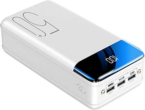 Power Bank 50000Mah, tragbares Typ-C-Ladegerät mit LCD-Display und LED-Taschenlampe, externer Akku mit 3 Eingängen und 3 Ausgängen für tragbare Telefone usw., weiß Power Bank 50000Mah, tragbares Typ-C-Ladegerät mit LCD-Display und LED-Taschenlampe, externer Akku mit 3 Eingängen und 3 Ausgängen für tragbare Telefone usw., weiß von Generic