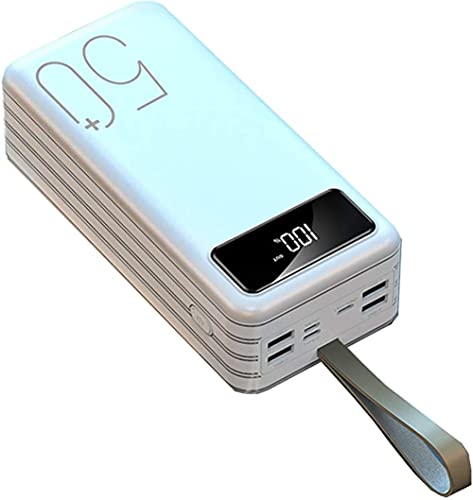 Power Bank Schnellladung, 60000 mAh Hochleistungsakku, LCD 3 Eingänge 4 Ausgänge USB Fast Capacity Pack (), Schwarz, von Generic