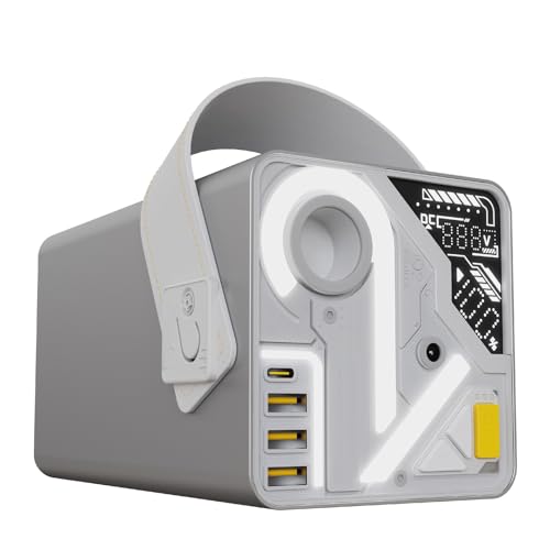 Power Bank Tragbare Ladestation 120W 296Wh Outdoor Notfall Energiespeicher Mobile Power Charging Station Multi-Interface Versorgung, Silber Power Bank Tragbare Ladestation 120W 296Wh Outdoor Notfall Energiespeicher Mobile Power Charging Station Multi-Interface Versorgung, Silber von Generic