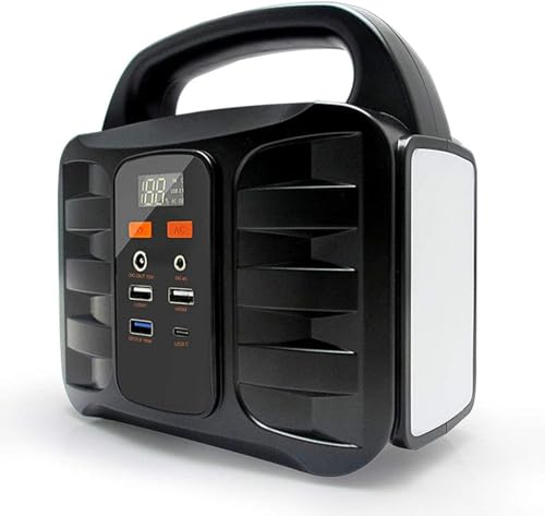Power Bank Tragbarer Energiespeicher Netzteil 200W Notbeleuchtung Energiespeicher Netzteil 220V Outdoor-Campingstand Notstromversorgung (100W (50000mA)/Weiß) von Generic