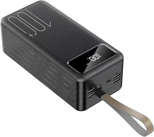 Power Bank USB Tragbares Ladegerät 100000Mah Akku mit hoher Kapazität und Display Quick Charge für alle kompatiblen Smartphones, Tablets, Spielekonsolen (Schwarz) von Generic