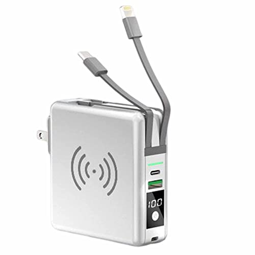 Power Bank mit Schnellladung, 10000 mAh, schnelles USB-C-Paket mit leistungsstarker Taschenlampe, Weiß, 10000 mAh Power Bank mit Schnellladung, 10000 mAh, schnelles USB-C-Paket mit leistungsstarker Taschenlampe, Weiß, 10000 mAh von Generic