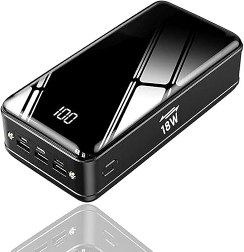 Powerbank 50000Mah, 18W tragbares Ladegerät USB C Schnellladung 6 Ports Externer Akku mit LED-Taschenlampe Backup-Akku 4 Ausgänge Telefonladegerät Powerbank, schwarz Powerbank 50000Mah, 18W tragbares Ladegerät USB C Schnellladung 6 Ports Externer Akku mit LED-Taschenlampe Backup-Akku 4 Ausgänge Telefonladegerät Powerbank, schwarz von Generic