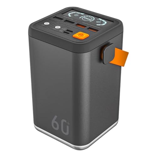 Powerbank 60.000 mAh, Externer Akku mit großer Kapazität, Mobile Powerbank für den Außenbereich, Tragbare 36-W-Energiespeicher-Powerbank, Mobile Powerbank mit Schnellladefunktion,Grau von Generic