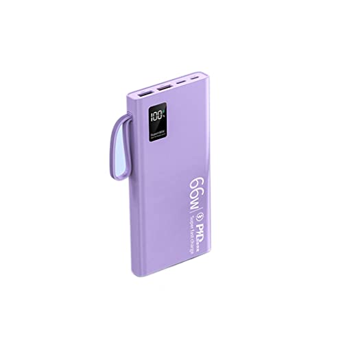 Powerbank Schnellladung, Mini kommt mit Vierdraht-Powerbank 20000 MAh PD66W Super Fast Power Bank mit großer Kapazität (Farbe: Lila, Größe: 10000mAh) von Generic