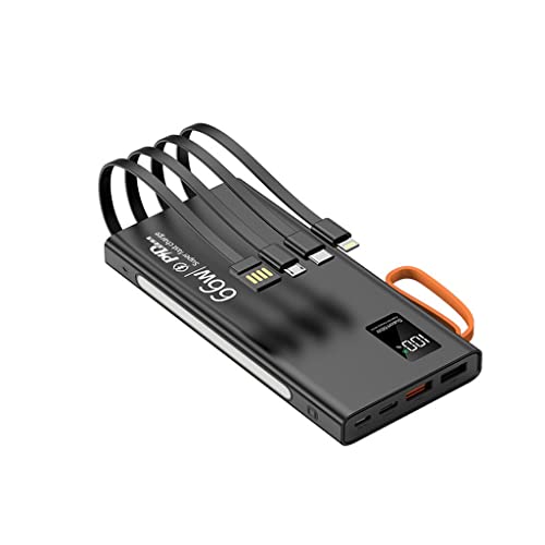 Powerbank Schnellladung, Mini kommt mit Vierdraht-Powerbank 20000 MAh PD66W Super Fast Power Bank mit großer Kapazität (Farbe: Schwarz, Größe: 10000mAh) von Generic
