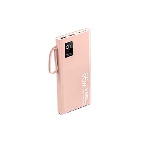 Powerbank Schnellladung, Mini kommt mit Vierdraht-Powerbank 20000 MAh PD66W Superschnelle Powerbank mit großer Kapazität (Farbe: Rosa, Größe: 10000mAh) von Generic
