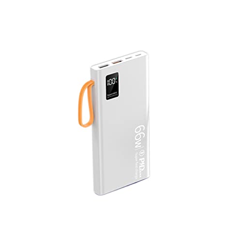 Powerbank Schnellladung, Mini kommt mit Vierdraht-Powerbank 20000 MAh PD66W Superschnelle Powerbank mit großer Kapazität (Farbe: Weiß, Größe: 10000mAh) von Generic