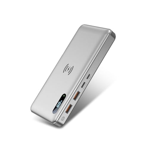 Powerbank Schnellladung, Wireless Power Bank 30000Mah PD 25W / 15W schnell mit 2 Eingängen und 3 Ausgängen (Qi & USB C) es, s und mehr von Generic