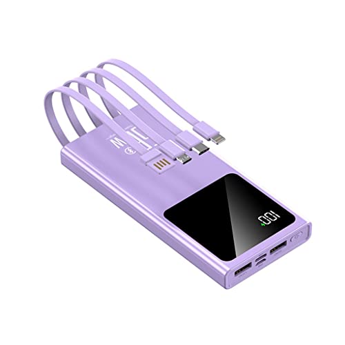 Powerbank Schnellladung, superschnelle 66W Flash Power Bank 10000 MAh große Kapazität mit eingebauter Line-Powerbank (Farbe: Lila) von Generic