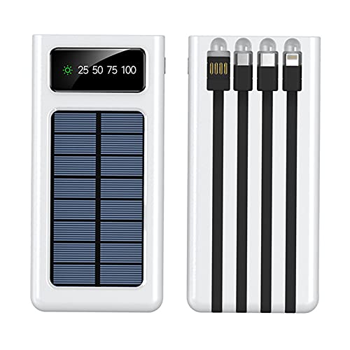Powerbank mit Schnellladefunktion, integriertes Kabel, 10.000–20.000–30.000 mAh, LED-Akku, Weiß, 20.000 mAh Powerbank mit Schnellladefunktion, integriertes Kabel, 10.000–20.000–30.000 mAh, LED-Akku, Weiß, 20.000 mAh von Generic