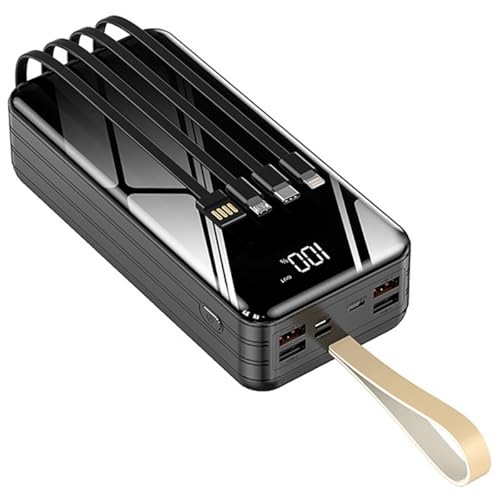 Powerbank mit Schnellladung, 50000 mAh, hohe Kapazität mit 7 Ausgängen und 4 Eingängen, 1 A Fast Pack mit LED-Leuchten, für Smartphones, Schwarz, 60000 mAh Powerbank mit Schnellladung, 50000 mAh, hohe Kapazität mit 7 Ausgängen und 4 Eingängen, 1 A Fast Pack mit LED-Leuchten, für Smartphones, Schwarz, 60000 mAh von Generic