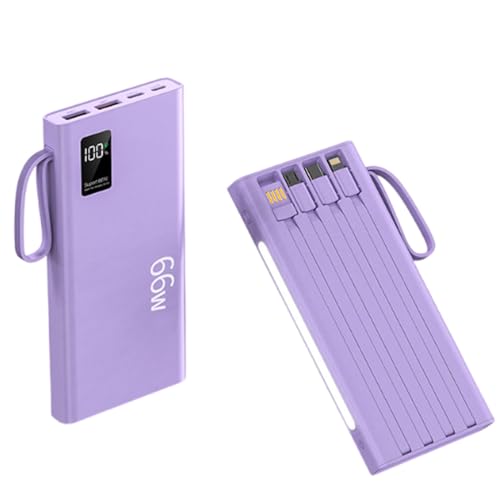 Powerbank mit Schnellladung, Zweiwege-PD66W-Powerbank, dünn, schnell aufladbar, Powerbank mit großer Kapazität von 20.000 mAh, geeignet für Verschiedene Telefone/Geräte, Lila Powerbank mit Schnellladung, Zweiwege-PD66W-Powerbank, dünn, schnell aufladbar, Powerbank mit großer Kapazität von 20.000 mAh, geeignet für Verschiedene Telefone/Geräte, Lila von Generic