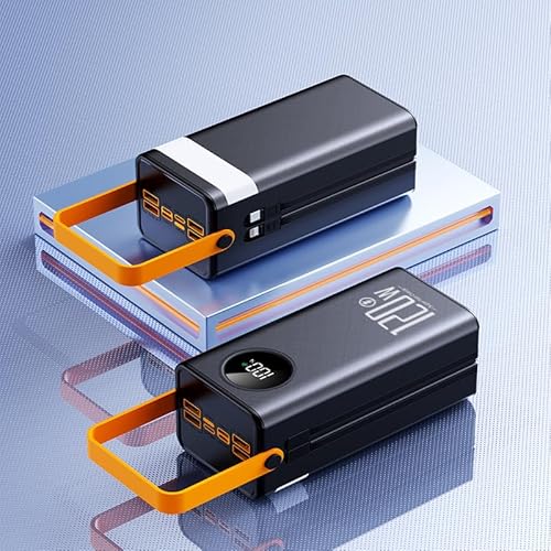 Powerbank mit großer Kapazität 50000 mAh mit integriertem Datenkabel (4 Ausgänge, 2 Eingänge) mit Schnellladefunktion für Smartphones von Generic