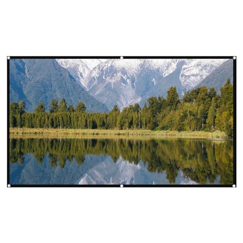 Projektionsleinwand - Heimkino-Leinwand, 16:9 Anti-Licht Anti-Knitter-Projektionsleinwand, 4K HD | HD-Projektionsfläche, 60-130 Zoll faltbares tragbares Filmtuch, tragbare Filmleinwand für Heimkino-Pr von Generic