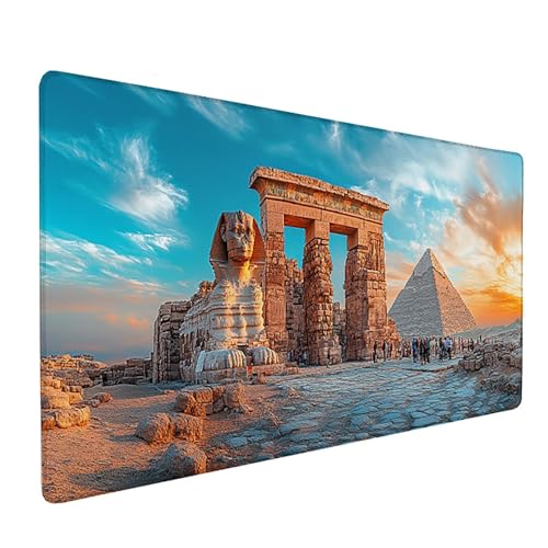 Pyramide Mauspad XXL 1600x800x3mm, Sphinx Mousepad Gaming, Schreibtischunterlage mit rutschfeste Gummibasis, Verbessert Präzision und Geschwindigkei Wasserdicht und Langlebig Desk Mat für PC 9-1570 von Generic