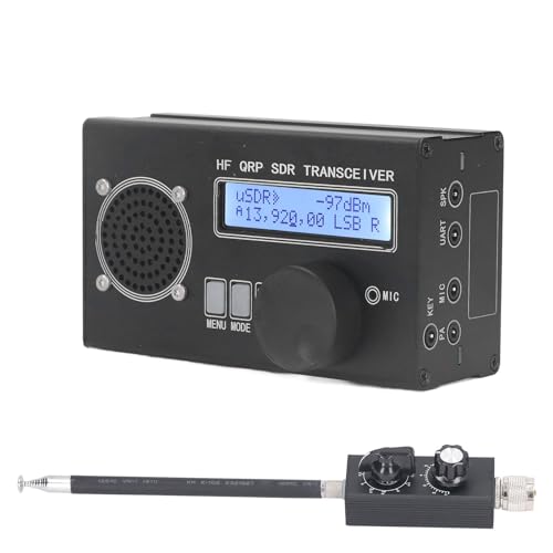 QRP-Transceiver, SDR-Transceiver, Mehrere Modi, Integriertes 100–240 V-Mikrofon aus Aluminiumlegierung für Heimwerker (EU-Stecker) von Generic
