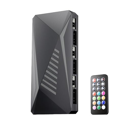 RGB-Lüftercontroller – 5 V Argb Lüfter-Treiber mit Fernbedienung, RGB-Lüfterbasis mit Magnetfuß | Anpassung von Desktop-Lüftern, App-Integration von Generic