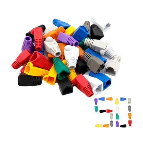 RJ45-Kabelkopfmantel – Cat6-Kabelsteckerschutz, RJ45-Manschettenabdeckung | 50 Stück RJ45-Kristallköpfe-Ummantelung, flexible Ethernet-Kabelummantelung, Netzwerkkabelhülse | RJ45-Endschutz, Kabelkappe RJ45-Kabelkopfmantel – Cat6-Kabelsteckerschutz, RJ45-Manschettenabdeckung | 50 Stück RJ45-Kristallköpfe-Ummantelung, flexible Ethernet-Kabelummantelung, Netzwerkkabelhülse | RJ45-Endschutz, Kabelkappe von Generic