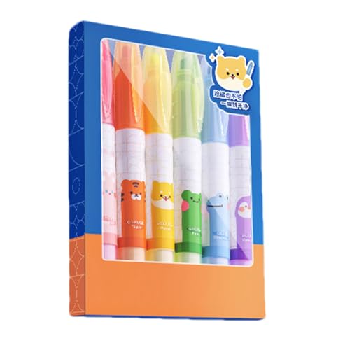 Radiergummi Highlighter - duel - -Marker, glattes Schreibstift | Doppelendlöschbarer Highlighter, helle Farbtinte, Präzisionsmarkierungswerkzeug, vielseitige Studienhilfe, Schnellrohr-Hervorhebung von Generic