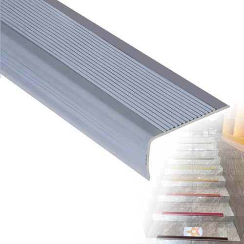 Reppenkantenprofil Treppenprofil L-Form, Antirutsch Treppenkantenschutz aus PVC, Länge 500 cm, Selbstklebender Vinyl-Kantenstreifen(Gray,W6 x H3cm) von Generic
