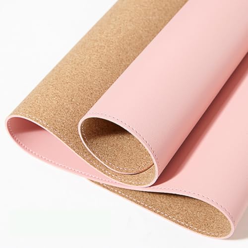 Rutschfeste Kork-Schreibtischunterlage, Großes Leder-Mauspad für Computer und Laptop, Beidseitige Schreibtischunterlage für Büro und Zuhause(Pink,140x60cm) von Generic