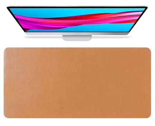 Rutschfeste Schreibtischunterlage 100x50cm, Wasserfester Leder-Schreibtischunterlage, Großes Büro-Mauspad, Reinigungsfreundliche Laptop-Matte für Büro, Arbeit und Zuhause(Yellow,90x43cm) von Generic