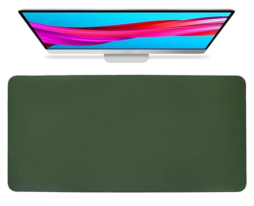 Rutschfeste Schreibtischunterlage aus PU-Leder, Große Schreibtischunterlage, Wasserfeste Schreibunterlage für Zuhause und Büro(DarkGreen,90x45cm) von Generic