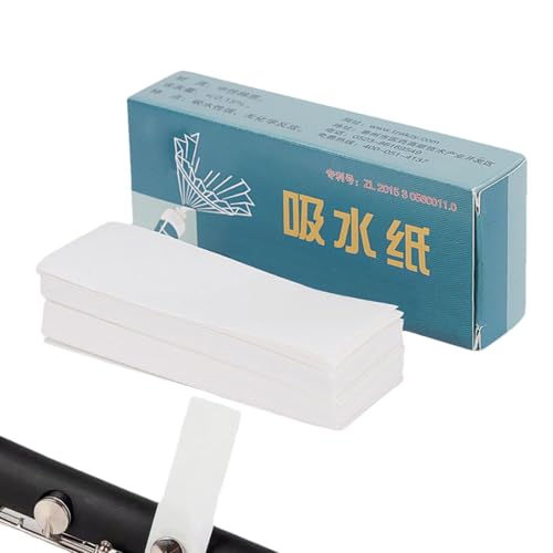 SAX Absorbierende Papier-Anti-Sticky-Reinigungspapier für Saxophonpolster | 100 Holzblaseninstrument Saugpapier, praktisches Saxophon Flötenklarinettenreiniger -Werkzeug für Knopfkissen Trocknenwa von Generic