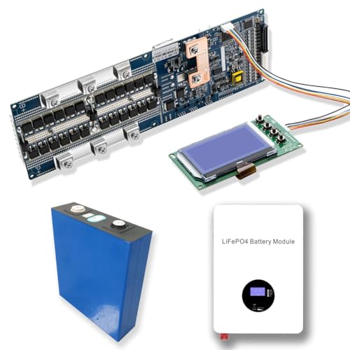 SEPLOS BMS unterstützt Bluetooth App CANBUS RS485 Kommunikation mit Wechselrichter 8S-16S 48V 24V 50A 100A 150A 200A optional LCD USB 10E (48V 100A 16S+ BT + LCD + Adapter) von Generic