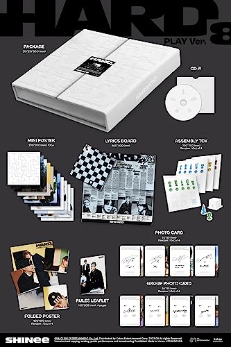 SHINee HARD 8th Album PLAY Version CD+1p Folded Poster on Pack+10p Mini Poster+1ea Lyrics Board+1ea Assembly Toy+1p PhotoCard+1p Group PhotoCard+4p Rules Leaflet+Tracking Sealed von Generic