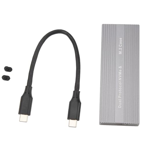 SSD-Gehäuse aus Aluminiumlegierung, M.2 Nvme PCIE NGFF SSD-Gehäuse, Unterstützt UASP Bis zu 10 Gbit/s, Werkzeuglos für 2260 für 2230 (Typ-C-auf-C-Kabel) von Generic