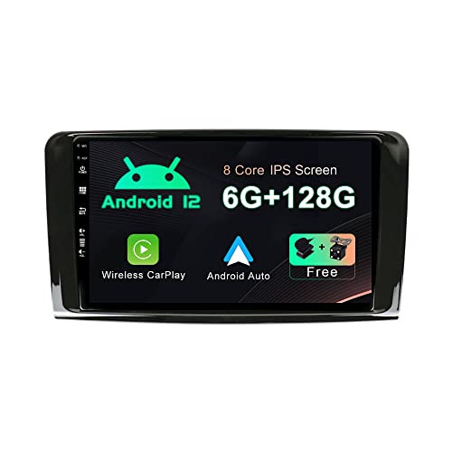 SXAUTO Android 12-6G+128G - IPS Autoradio Passt für Benz GL ML Class W164 X164 ML350 ML450 ML500 GL320 GL450 - Wireless Carplay/Android Auto - Kamera + MIC - DAB SWC Fast-Boot 360-CAM - 2 Din 9 Zoll von Generic