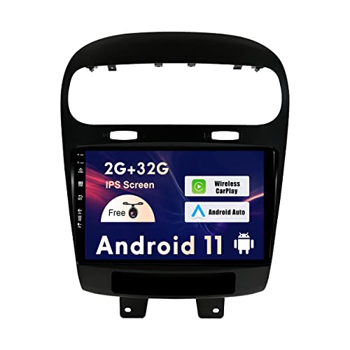 SXAUTO Android 12 IPS Autoradio Passt für Fiat Freemont Dodge Journey Leap (2012-2020) - Eingebaut Carplay/Android Auto - Kamera KOSTENLOS - 2G+32G - Lenkradsteuerung DAB WiFi Fast-boot - 2 Din 9 Zoll von Generic