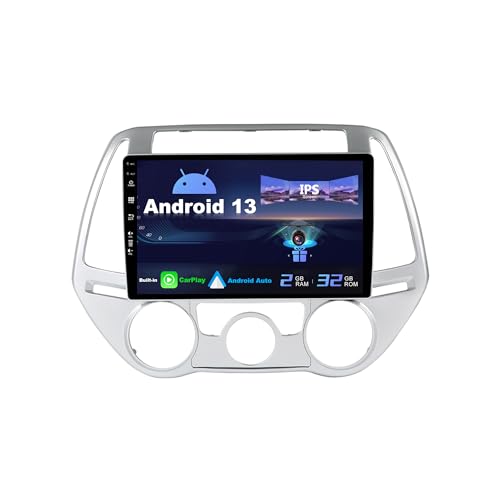 SXAUTO Android 13 IPS Autoradio Passt für Hyundai I20 (2012-2014) - Eingebaut Carplay/Android Auto - Rückfahrkamera KOSTENLOS - 2G+32G - Lenkradsteuerung DAB Fast-Boot WiFi DSP 4G BT - 2 Din 9 Zoll von Generic