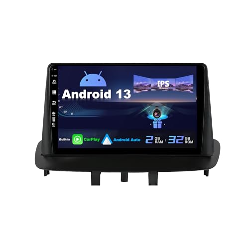SXAUTO Android 12 IPS Autoradio Passt für Renault Megane 3 (2008-2014) - Eingebaut Carplay/Android Auto - Rückfahrkamera KOSTENLOS - 2G+32G - Lenkradsteuerung DAB WiFi Fast-Boot BT 4G - 2 Din 9 Zoll von Generic