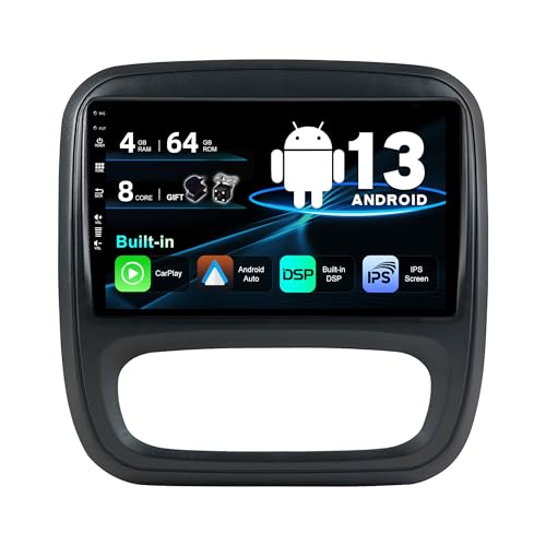 SXAUTO Android 12 IPS Autoradio Passt für Renault trafic 3 (2014-2021) / Opel Vivaro B (2014-2018) - Wireless Carplay/Android Auto/DSP - Kamera + MIC - 4G+64G - DAB WiFi 360-Cam AHD SWC - 2 Din 9 Zoll von Generic