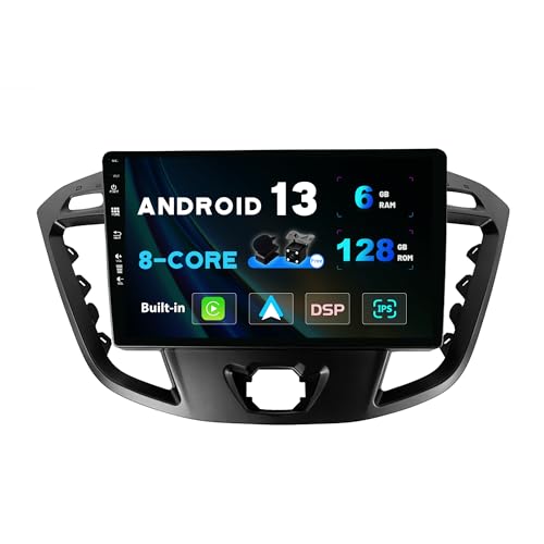 SXAUTO Android 13-6G+128G - IPS Autoradio Passt für Ford Tourneo Transit Custom (2013-2021) - Wireless Carplay/Android Auto/DSP - Kamera + MIC - DAB Lenkradsteuerung Fast-Boot 360-Cam - 2 Din 9 Zoll von Generic