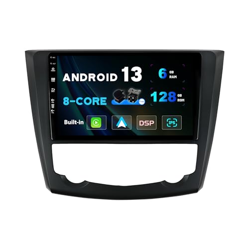 SXAUTO Android 13-6G+128G - IPS Autoradio Passt für Renault Kadjar (2015-2019) - Wireless Carplay/Android Auto/DSP - LED Kamera + MIC - DAB Lenkradsteuerung Fast-Boot 360-Kamera WiFi - 2 Din 9 Zoll von Generic