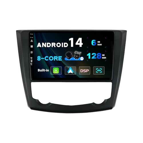 SXAUTO Android 13-6G+128G - IPS Autoradio Passt für Renault Kadjar (2015-2019) - Wireless Carplay/Android Auto/DSP - LED Kamera + MIC - DAB Lenkradsteuerung Fast-Boot 360-Kamera WiFi - 2 Din 9 Zoll von Generic