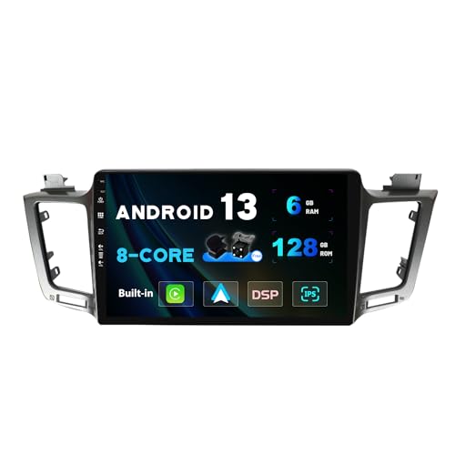 SXAUTO Android 13 - [6G+128G] - IPS Autoradio Passt für Toyota RAV4 (2013-2018) - Eingebaut Wireless Carplay/Android Auto/DSP - Kamera + MIC - DAB SWC WiFi Fast-Boot 360-Camera 4G - 2 Din 10.1 Zoll von Generic