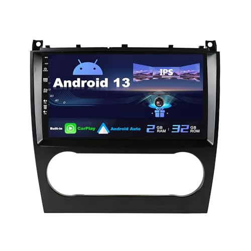 SXAUTO Android 13 IPS Autoradio Passt für Benz C-Class W203 W209 C180 C200 CL203 C209 (2004-2007) - Eingebaut Carplay/Android Auto - Kamera KOSTENLOS - 2G+32G - SWC DAB WiFi Fast-Boot - 2 Din 9 Zoll von Generic