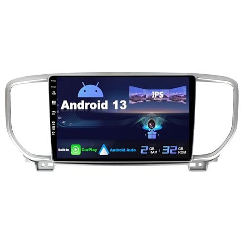 SXAUTO Android 13 IPS Autoradio Passt für KIA KX5 / Sportage 4 (2016-2019) - Eingebaut Carplay/Android Auto - Rückfahrkamera KOSTENLOS - 2G+32G - Lenkradsteuerung DAB Fast-Boot WiFi 4G -2 Din 9 Zoll von Generic