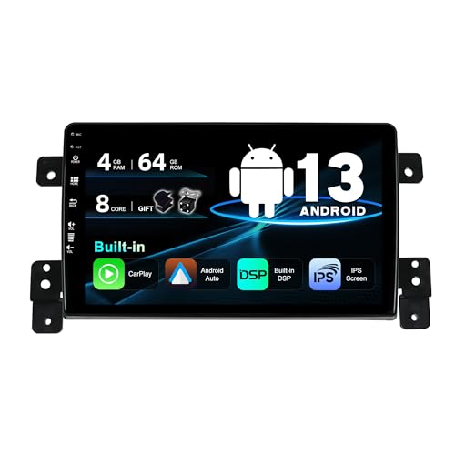 SXAUTO Android 13 IPS Autoradio Passt für Suzuki Grand Vitara (2005-2015) - Eingebaut Carplay/Android Auto/DSP - Rückfahrkamera + MIC - 4G+64G - DAB 360-Camera SWC Fast-Boot AHD 4G BT - 2 Din 9 Zoll von Generic