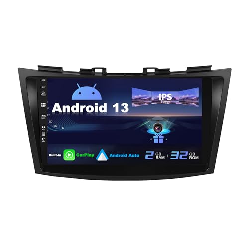 SXAUTO Android 13 IPS Autoradio Passt für Suzuki Swift/Ertiga (2011-2017) - Eingebaut Carplay/Android Auto - Rückfahrkamera KOSTENLOS - 2G+32G - Lenkradsteuerung DAB Fast-Boot WiFi - 2 Din 9 Zoll von Generic