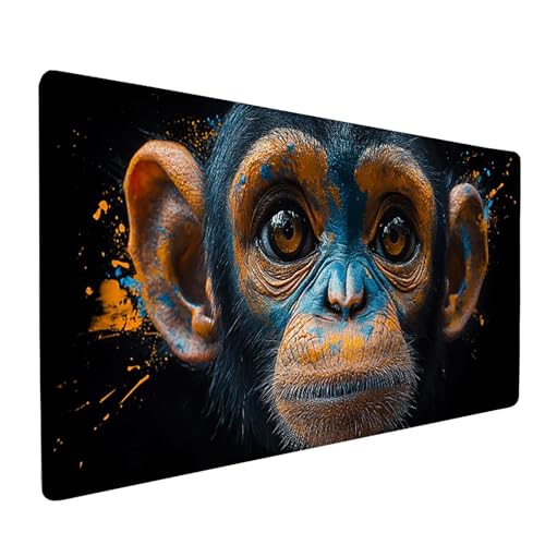 Schimpansen Mauspad XXL 1000x500x3mm, Graffiti Mousepad Gaming, Schreibtischunterlage mit rutschfeste Gummibasis, Verbessert Präzision und Geschwindigkei Wasserdicht und Langlebig Desk Mat 1-6662 von Generic