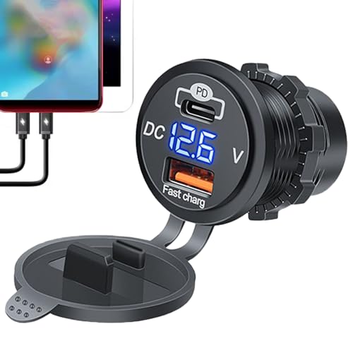 Schneller Ladewagen -Autoadapter, Mobiltelefon -Automobilladegeräte,Rapid Lader Car Telefon Ladegerät - PD QC Double Port Compact Multifunktionaler Stromadapter für LKW -Pendelverkehrs -Roadtrip -Camp von Generic