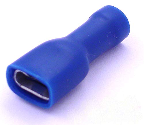 Schnellkupplungsbuchse Vinyl vollisoliert, FDFD2-250, 6,3 x 0,8 mm Kabelschuh, für 1,5-2,5 mm² (16-14 AWG), Blau, 100 Stück von Generic