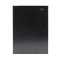 Schreibtisch-Tagebuch, Tag pro Seite, Termin, A5, schwarz, 2024 von Generic